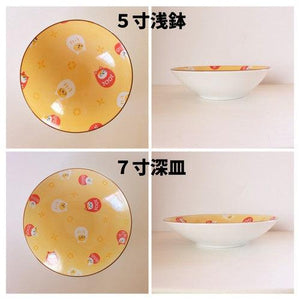 日本製 達摩貓 陶瓷餐盤 | 瓷盤 甜點盤 - 富士通販