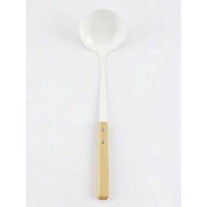 日本製造 琺瑯白色湯勺 附木頭手柄 | 日本製 琺瑯 湯匙 - 富士通販