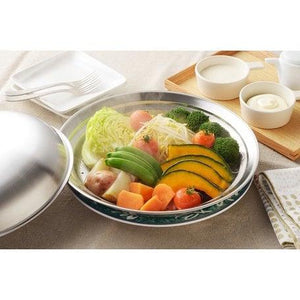 日本製造 不鏽鋼 平底鍋專用蒸盤(附蓋) | 日本製 平底鍋 蒸蛋 水蒸海鮮 蔬菜 - 富士通販