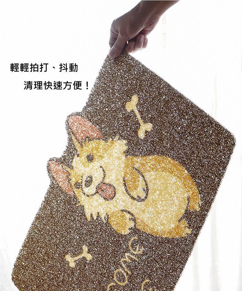 日系 可愛動物圖案 PVC絲圈止滑地墊｜玄關腳踏墊｜防塵防滑刮泥地墊-六款可選 - 富士通販