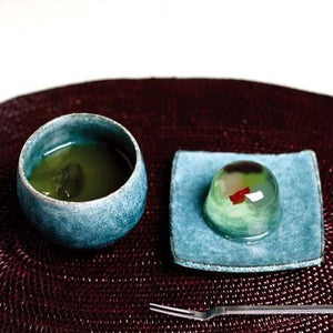 日本製Rokuro Blut's 六魯陶瓷沖繩藍茶杯組 - 富士通販