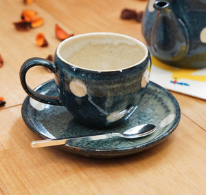 日本 Rokuro Blut's 六魯普普風美濃燒陶瓷咖啡杯組 | 點點造型茶杯 - 富士通販