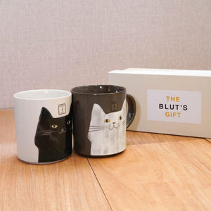 日本製造 Rokuro Blut's 六魯 美濃燒陶瓷貓咪對杯(盒裝) | 日本製 情人對杯 - 富士通販