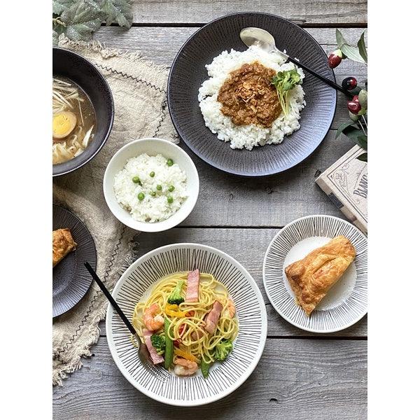 日本製 美濃燒 線條拉麵碗│丼飯 烏龍麵 湯碗 碗公 飯碗