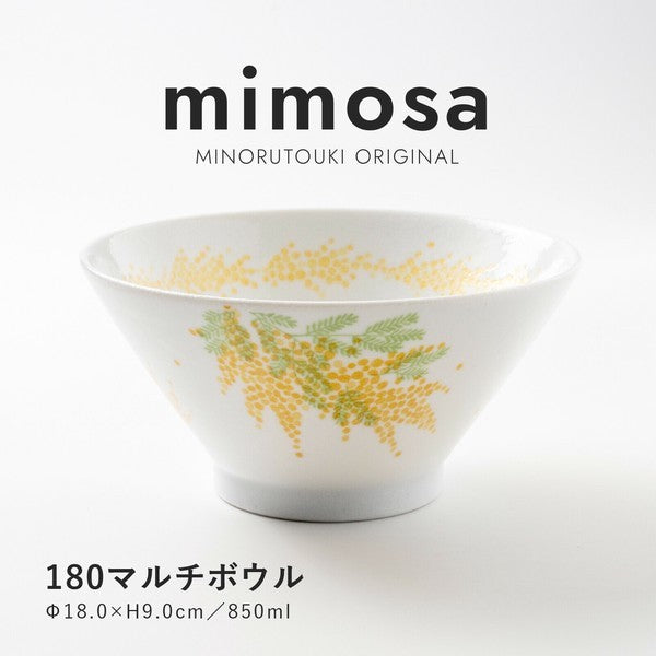 日本製 美濃燒 含羞草白釉碗盤 | 陶瓷碗 飯碗 圓盤 淺盤 多用碗 簡約北歐