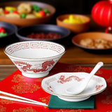 日本製 美濃燒 龍紋中華料理系列碗盤 | 拉麵碗 八角盤 中國風 龍紋 大碗公