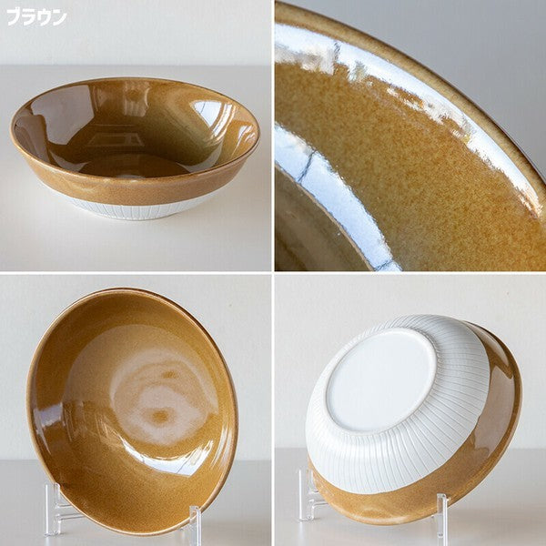 日本 TAMAKI 雙色線條大容量碗 1100ml |  耐熱 可疊放 拉麵碗 大碗公