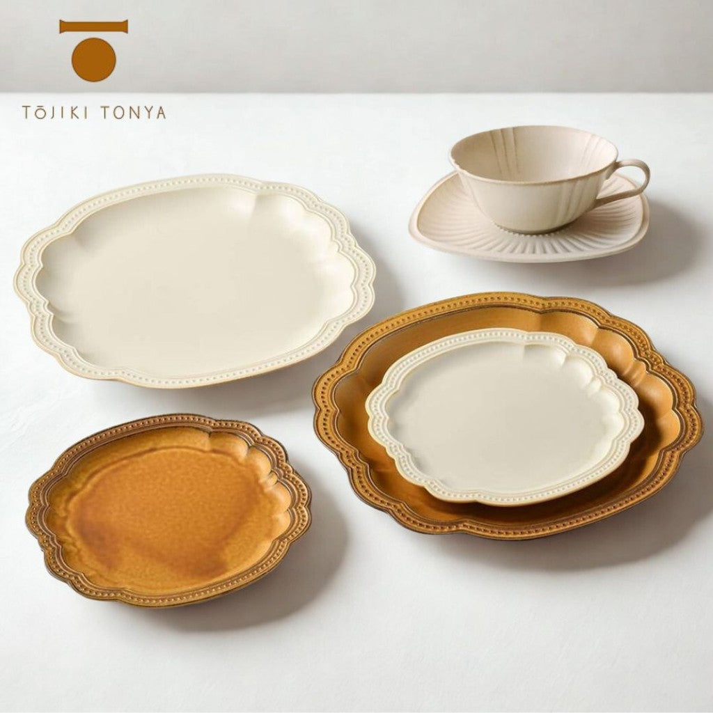 日本製 Tojiki Tonya 歐風下午茶餐具 | 古典茶杯 花邊盤 咖啡廳