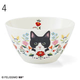 日本製  Felissimo 貓部 貓與花碗440ml | 水果碗 沙拉碗 優格碗