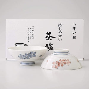 吉野櫻 茶碗 2入│禮盒組 陶瓷碗 日式餐具 情侶碗 夫妻碗