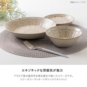 日本製 美濃燒 Arabesque 蔓藤花紋 陶瓷碗盤｜飯碗 深盤 水果盤 沙拉盤