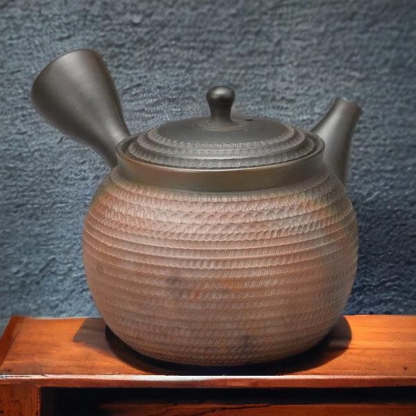 日本製 常滑燒 玉光窯 蜂巢濾網 側把壺 220cc｜陶瓷茶壺 泡茶壺