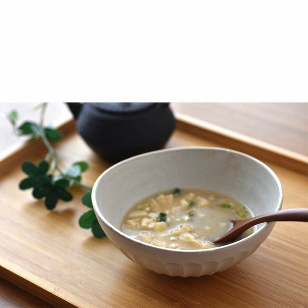 日本製 美濃燒 SHINOGI 白釉直紋造型碗 | 陶瓷碗 飯碗 拉麵碗 湯碗