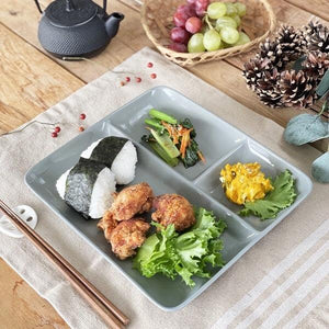 日本製 美濃燒 長方形陶瓷三格盤｜三格餐盤 211餐盤 分隔盤 早餐盤