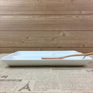 日本製 美濃燒 白瓷雙耳把手三格盤 早午餐盤 分隔餐盤 211餐盤