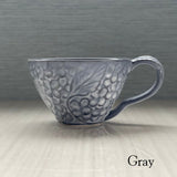 日本製 春櫻拿鐵杯盤 | 古典繡球花 咖啡杯碟 下午茶 小花浮雕 拍照道具