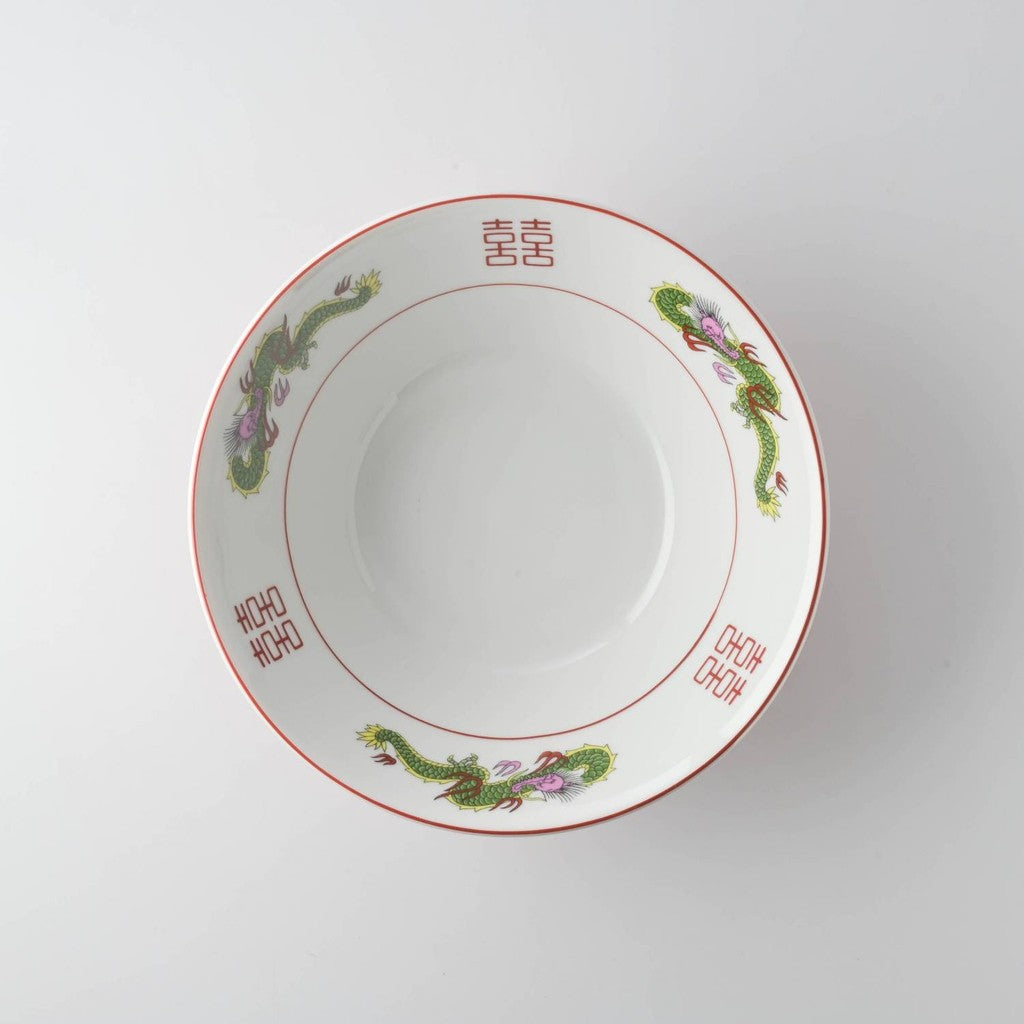 日本製 美濃燒 白龍復古拉麵碗 | 910/1400cc 中華料理 白卷龍 壽碗公