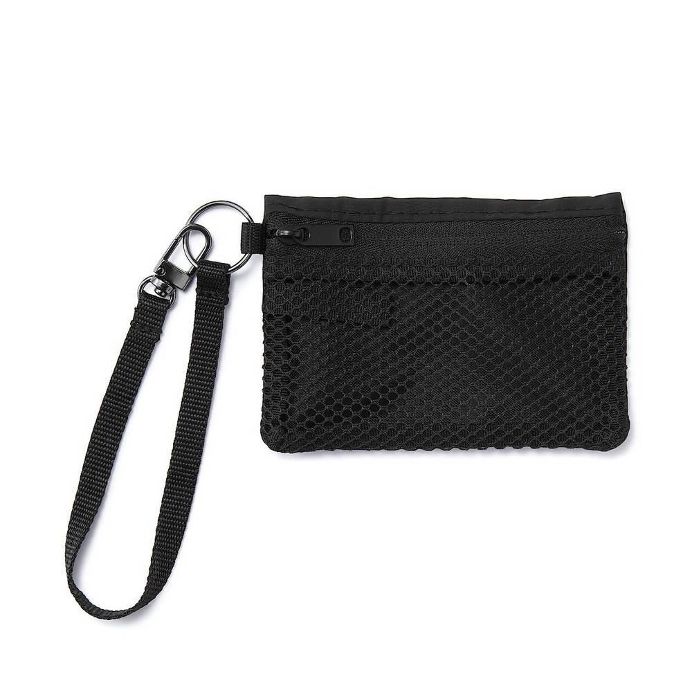 日本 無印良品 MUJI 聚酯纖維卡片夾 黑色 8x12cm 零錢包 可掛包包 卡片零錢包