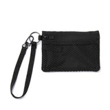 日本 無印良品 MUJI 聚酯纖維卡片夾 黑色 8x12cm 零錢包 可掛包包 卡片零錢包