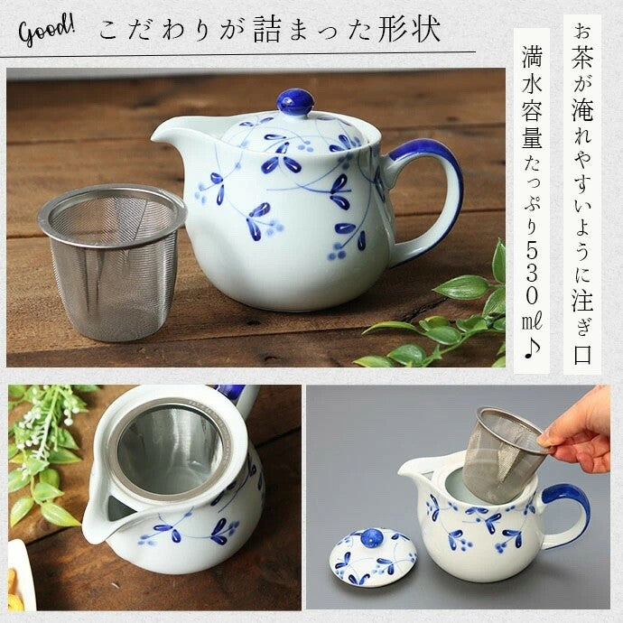 有田燒 唐草陶瓷茶壺 530ML︱泡茶 茶具