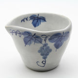 日本製 瀨戶燒 粉引藍白葡萄紋茶杯 陶瓷麵碗 | 湯碗 片口杯 茶杯 茶碗 豬口杯 藍白葡萄紋 日式餐具