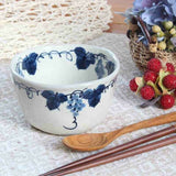 日本製 瀨戶燒 粉引藍白葡萄紋茶杯 陶瓷麵碗 | 湯碗 片口杯 茶杯 茶碗 豬口杯 藍白葡萄紋 日式餐具