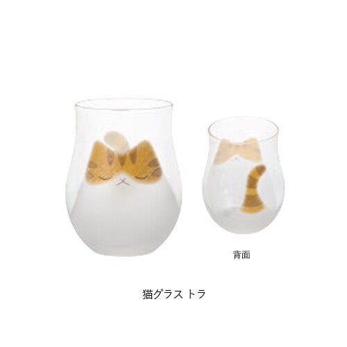 日本製 ADERIA 石塚硝子 手工貼花工藝貓咪玻璃杯 340ml｜水杯 飲料杯