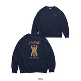 日本代購 獨特豹刺繡棉質長袖上衣 POWER TO THE PEOPLE 大學t長袖 美式大學t 大學t