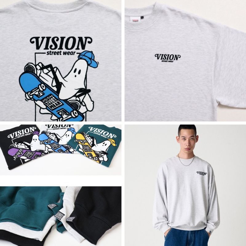 日本代購 VISION STREET WEAR 幽靈滑板衛衣 大學t 美式大學t 大學t長袖 日系大學t