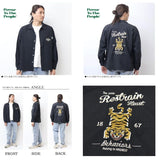 日本代購 POWER TO THE PEOPLE 老虎麻質感刺繡襯衫 卡其色 黑色 L 襯衫男長袖 襯衫