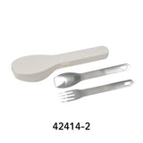 日本製 IPPINSHA 莫蘭迪色系不鏽鋼叉匙餐具兩件組