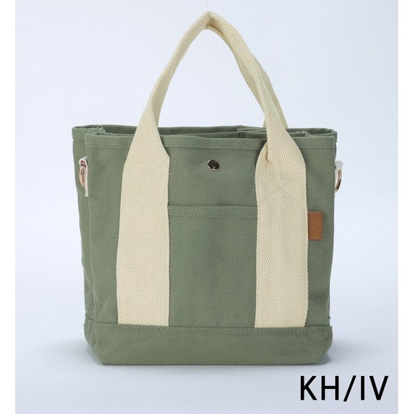 日本 ALTROSE 帆布2WAY托特包 肩背手提包 | 三格 帆布包 肩背包女 手提包 側背包 托特包