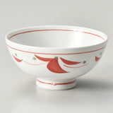 陶瓷碗 日本製 美濃燒 10cm｜赤繪花 赤野花 壽喜燒碗 小碗 飯碗 美濃燒碗 日式碗 餐具碗 復古碗