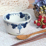 日本製 瀨戶燒 粉引藍白葡萄紋茶杯 陶瓷麵碗 | 湯碗 片口杯 茶杯 茶碗 豬口杯 藍白葡萄紋 日式餐具