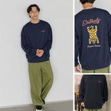 日本代購 獨特豹刺繡棉質長袖上衣 POWER TO THE PEOPLE 大學t長袖 美式大學t 大學t