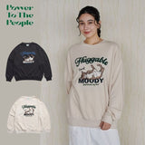 日本代購 POWER TO THE PEOPLE 貓咪刺繡 大學T 日系大學t 長袖t恤 長袖 t恤女