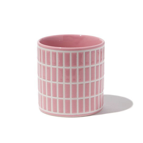 日本製 美濃燒 WPCUP 獨特磁磚紋理設計茶杯200ml｜霧感馬卡龍色 陶瓷茶杯 可愛杯子