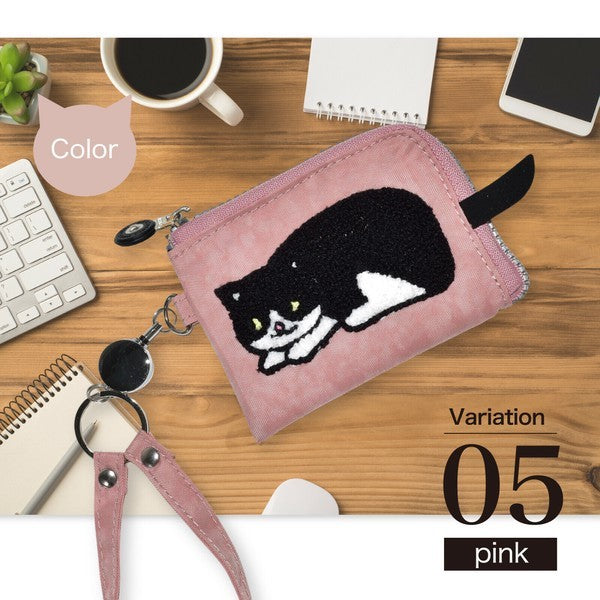日本 超人氣 貓咪刺繡錢包/收納袋 | 手機包 零錢包 萬用包 拉鍊包 化妝包 小物收納包 分隔包