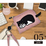 日本 超人氣 貓咪刺繡錢包/收納袋 | 手機包 零錢包 萬用包 拉鍊包 化妝包 小物收納包 分隔包