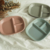 日本製 美濃燒 莫蘭迪釉色 陶瓷分隔餐盤 | 三格盤 211餐盤 分隔盤 陶瓷分隔盤 減脂餐盤 午餐盤