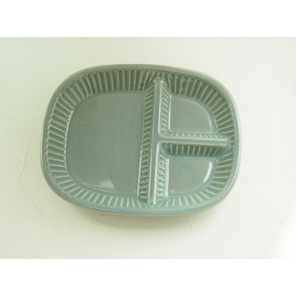 日本製 美濃燒 莫蘭迪釉色 陶瓷分隔餐盤 | 三格盤 211餐盤 分隔盤 陶瓷分隔盤 減脂餐盤 午餐盤