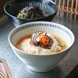 日本製 美濃燒 浮雕十草拉麵碗 | 湯碗 陶瓷拉麵碗 寬口碗 丼飯碗 泡麵碗