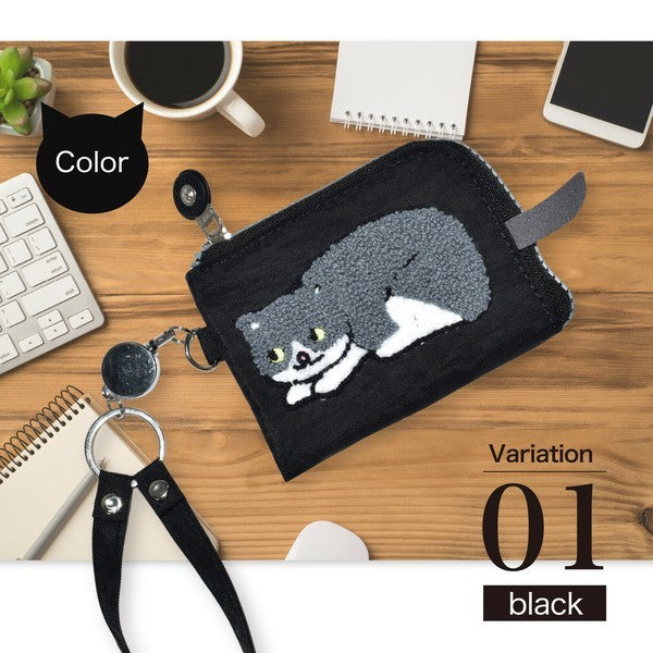 日本 超人氣 貓咪刺繡錢包/收納袋 | 手機包 零錢包 萬用包 拉鍊包 化妝包 小物收納包 分隔包