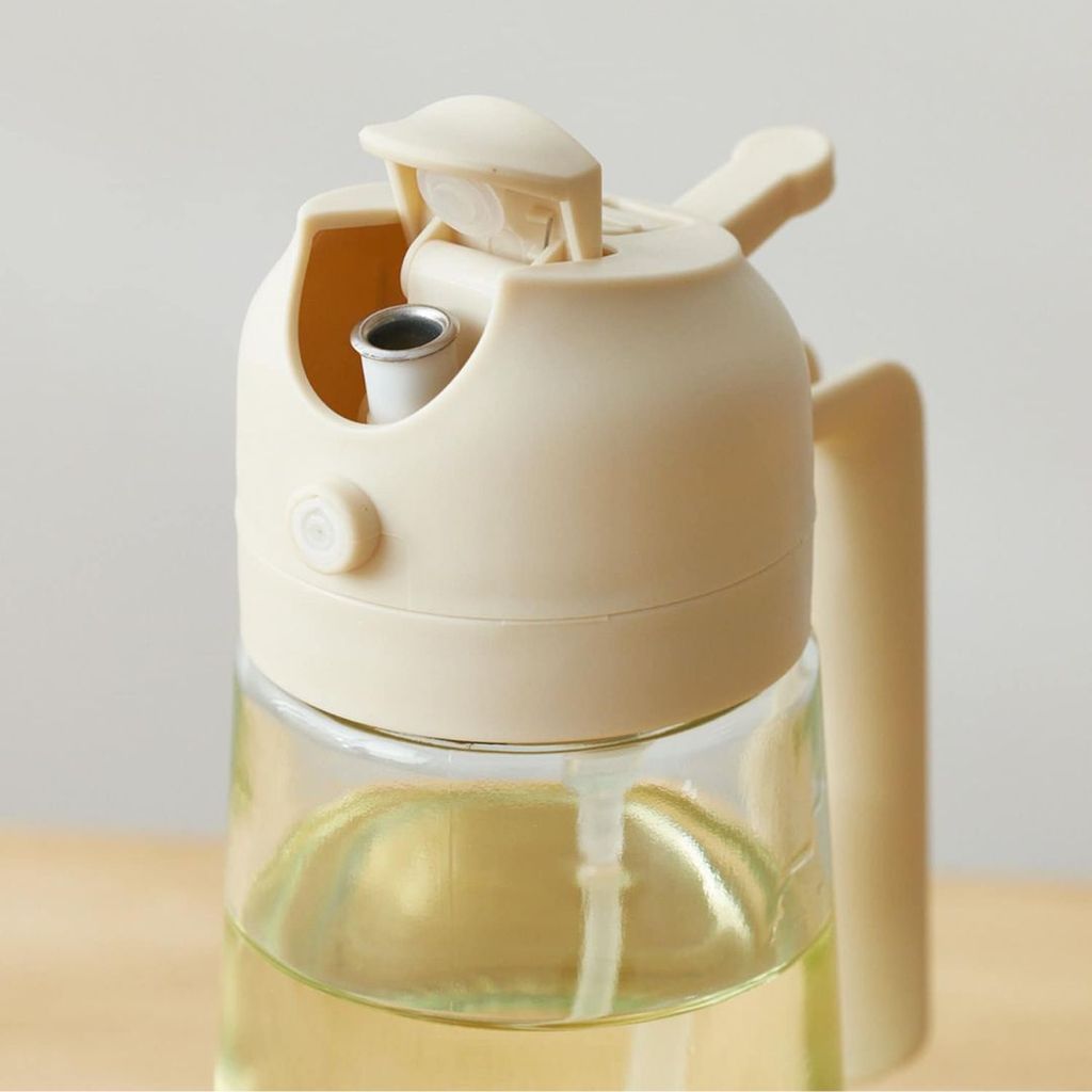 日本 3COINS 2way 兩用玻璃噴油瓶 460ml | 噴油 倒油 油壺 噴霧式 噴倒兩用油壺