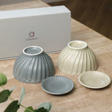 日本製 Aito 美濃燒窯變飯碗/小碟 四入禮盒組 | 夫妻碗 對碗 醬料碟 小碟子 新婚賀禮 送禮