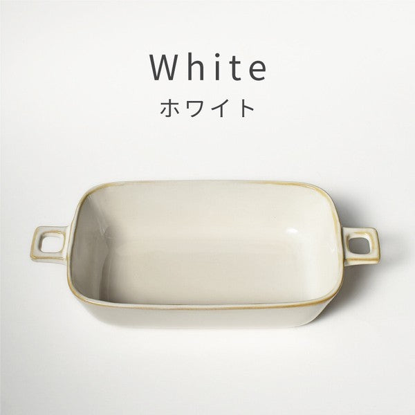 日本 HINATA 方形手把焗烤盤 | 耐熱烤盤 焗烤盤 雙耳烤盤 陶瓷烤盤 方盤 焗烤料理 可堆疊