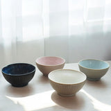 日本製 美濃燒 撥水十草 線條茶碗 四色 | 陶瓷碗 飯碗 湯碗 大碗 十草碗 沙拉碗 小缽