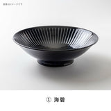 日本製 美濃燒 撥水十草 陶瓷線條8吋碗公 | 麵缽 拉麵碗 陶瓷碗 大碗公 大湯碗 沙拉碗 大份量料理