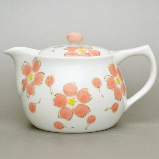日本製 佐賀 有田燒 手繪花朵茶壺 | 泡茶壺 日本茶壺 花卉茶壺 泡茶 茶具 茶杯 櫻花茶壺 陶瓷茶壺