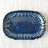 日本製 美濃燒 陶瓷撥水十草橢圓皿 | 橢圓盤 方盤 魚盤 小判皿 陶瓷盤 簡約方盤 日本製盤子